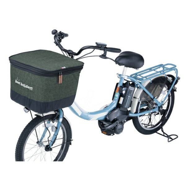 Kawasumi 2段式前カゴカバー　デニム（カーキ） KW-555KH