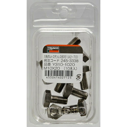 トラスコ中山 六角ボルト ステンレス 強度A2-70 全ネジ M6×60 18本入 Y310-0660 2