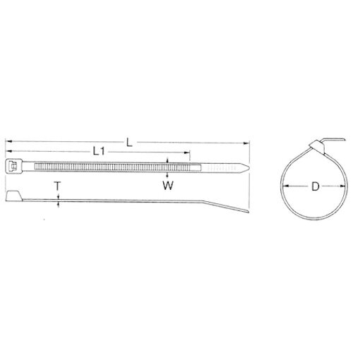 トラスコ中山 結束バンド(耐候性) 幅8.6×450mm 25本入り TDK450BK