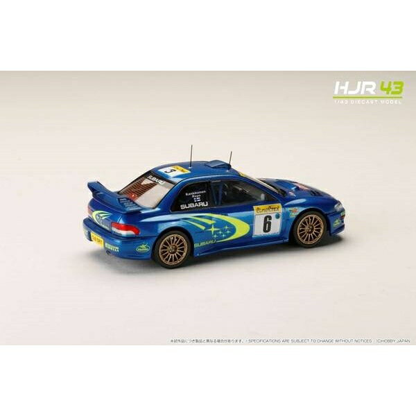 ホビージャパン 1/43 スバル インプレッサ No.6 1999 WRC ラリー・モンテカルロ 2位 J.カンクネン/J.レポ【HJR431004B】 ミニカー - Image 2