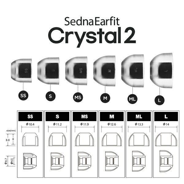 AZLA イヤーピース（SSサイズ2ペア）《SednaEarfit Crystal 2 Standard》 AZL-CRYS...
