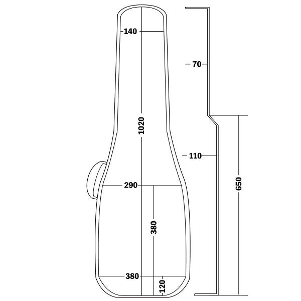 Joshin web 家電とPCの大型専門店のキクタニ クラシックギター用ギグバッグ(ブラック) GVB-30C/BLK KIKUTANI｜アングル3