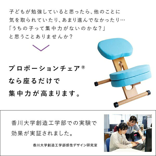 宮武製作所 補助クッション付き プロポーションチェア キッズ（ホワイトライトグリ...