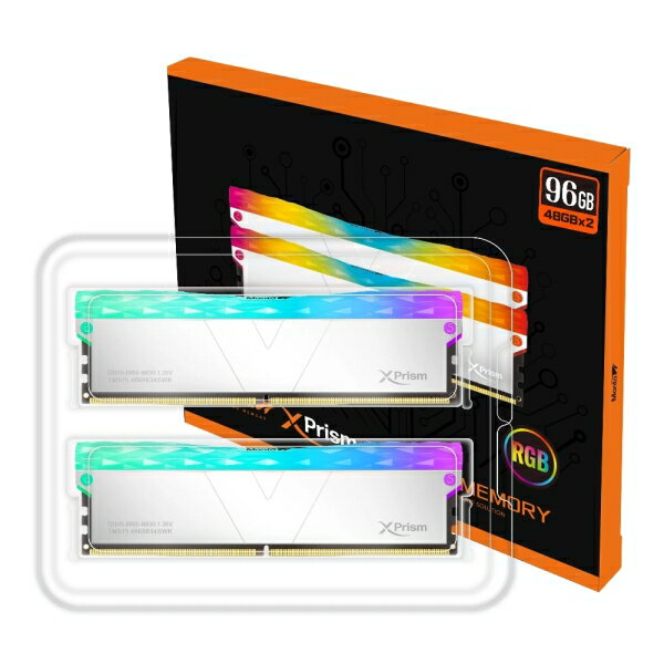 V-Color Manta XPrism RGB Series PC5-54400 / DDR5 6800 Mhz メモリモジュール 2 x 48GB（Silver） TMXPL4868834SWK