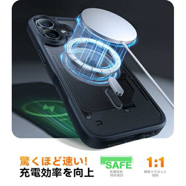 TORRAS（トラス） iPhone16用 複合素材PC+TPUケース Guardian-Mag（ブラック） X00FX2083 3
