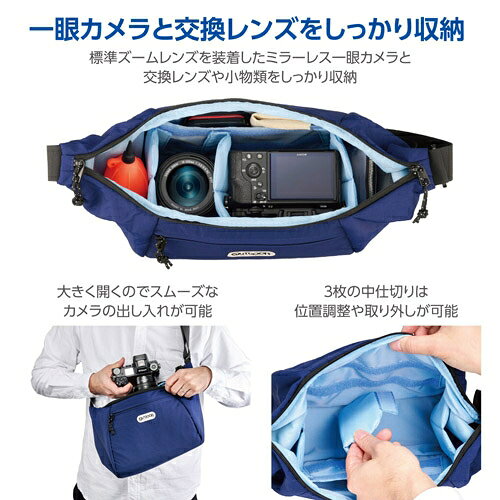 OUTDOOR PRODUCTS カメラショルダーバッグ 06（ネイビー） ODCSB06NV アウトドアプ...