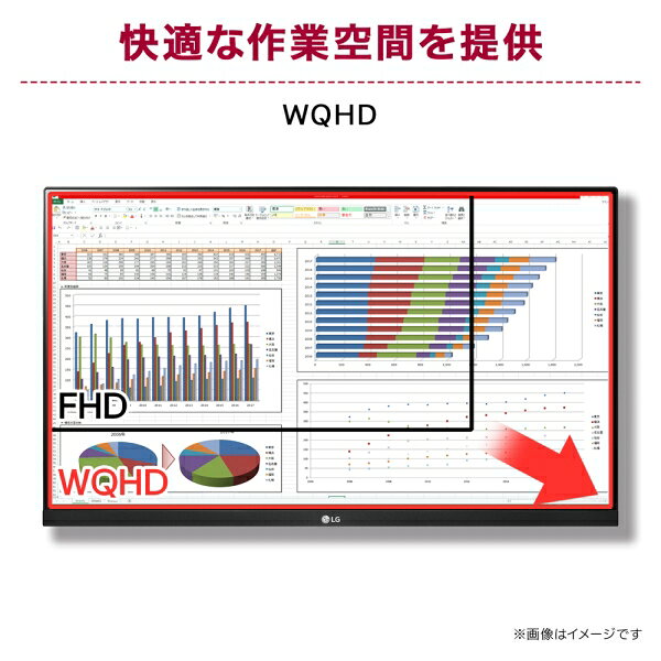LGエレクトロニクス｜エルジー 液晶ディスプレイ(27型/IPS/WQHD 2560×1440/100Hz/5ms/HDR/HDMI/Type-C/3年保証・無輝点保証)(ブラック) Monitor 27U631A-B - Image 3