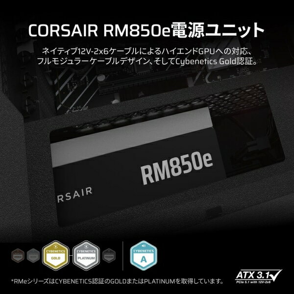 CORSAIR｜コルセア RM850e -2025- ATX 3.1準拠 PCIe 5.1対応 電源ユニット 850W （ブラック） CP-9020296-JP 2