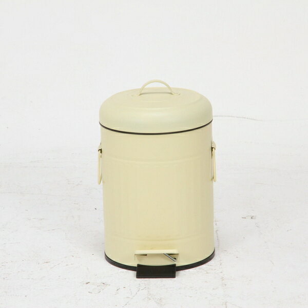 不二貿易 スチール ラウンドペダルペール 5L(アイボリー) 34738 [34738フジボウエキ] [2]