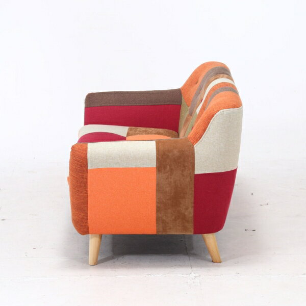 不二貿易 パッチワークソファー ラビスタ 2人掛け(オレンジ) 34765 [34765フジボウエキ] [2]