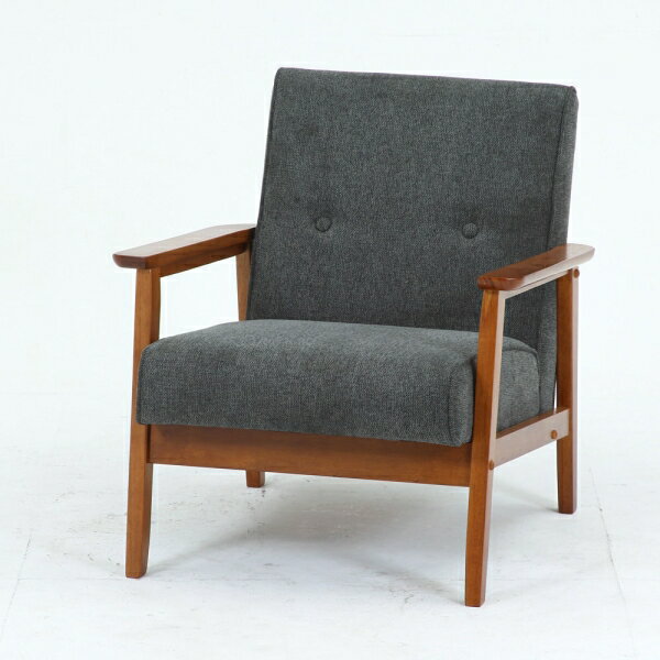 不二貿易 厚手ファブリックソファ ミート 1P(グレー) 71732 [71732フジボウエキ]