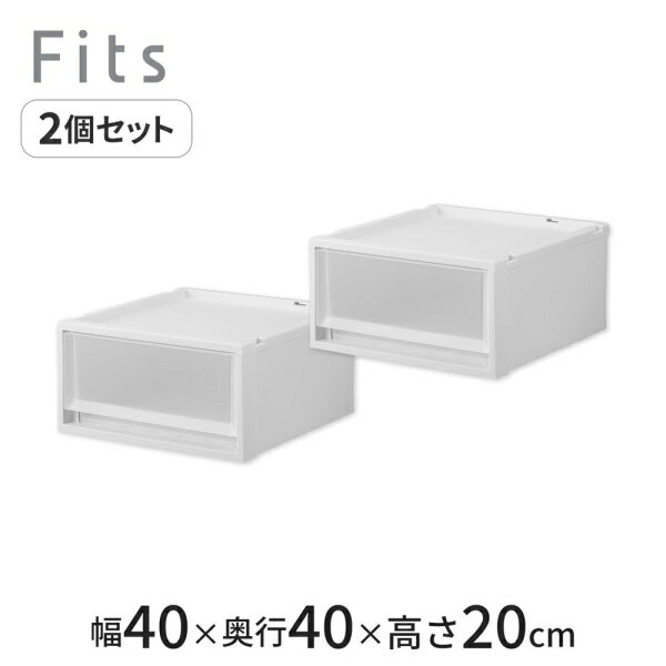 天馬 【2個組】フィッツケース マルチ 幅40×奥行40×高さ20cm(ホワイトクリア) 40-40S-2 2025年新色 [4040S2]