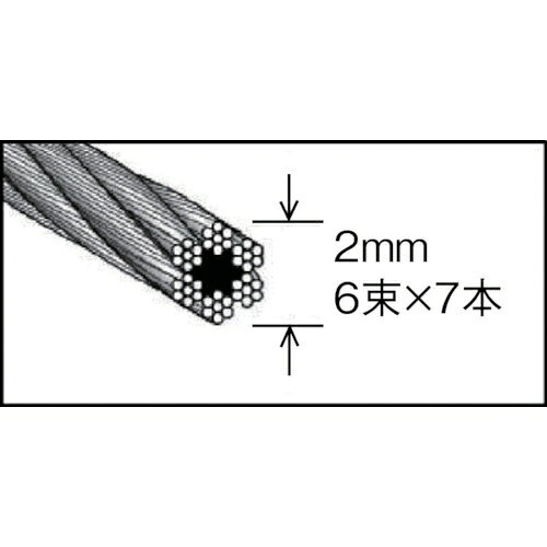 トラスコ中山 メッキ付ワイヤロープφ2mm×100m CWM-2S100 トラスコ中山