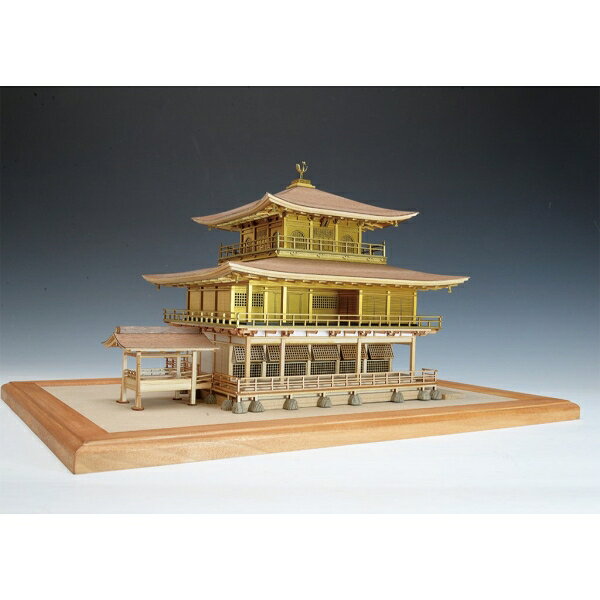 Joshin web 家電とPCの大型専門店のウッディジョー 1/75 鹿苑寺 金閣（ゴールド仕様） 木製組立キット｜アングル2