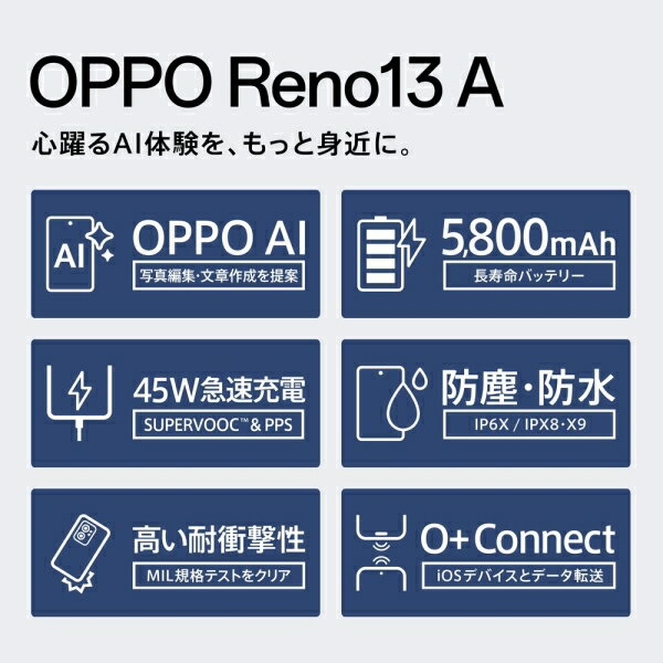 OPPO（オッポ） OPPO Reno13A （8GB/128GB） - ルミナスネイビー（SIMフリー版） CPH2699LN - Image 3
