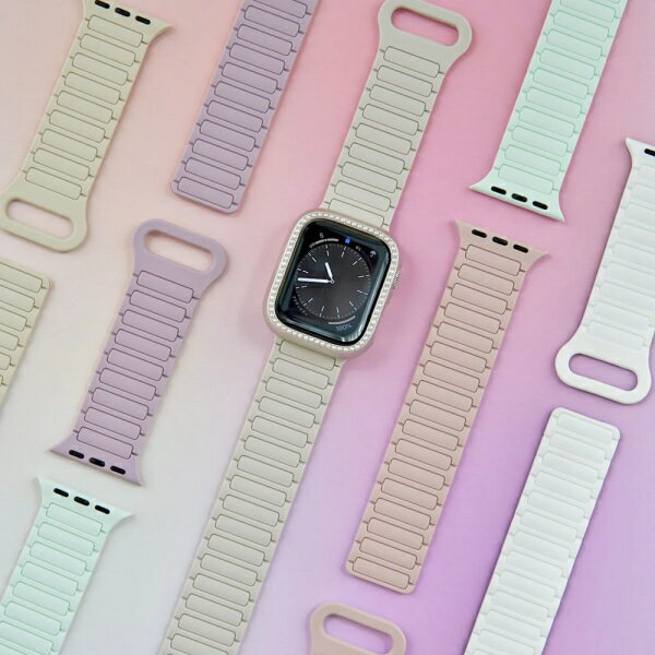 Joshin web 家電とPCの大型専門店のガーカル Apple Watch 1-10/SE1-2 38/40/41/42(10のみ)mm 防水のマグネット式シリコンバンド(ミントグリーン) W00563MBA｜アングル3