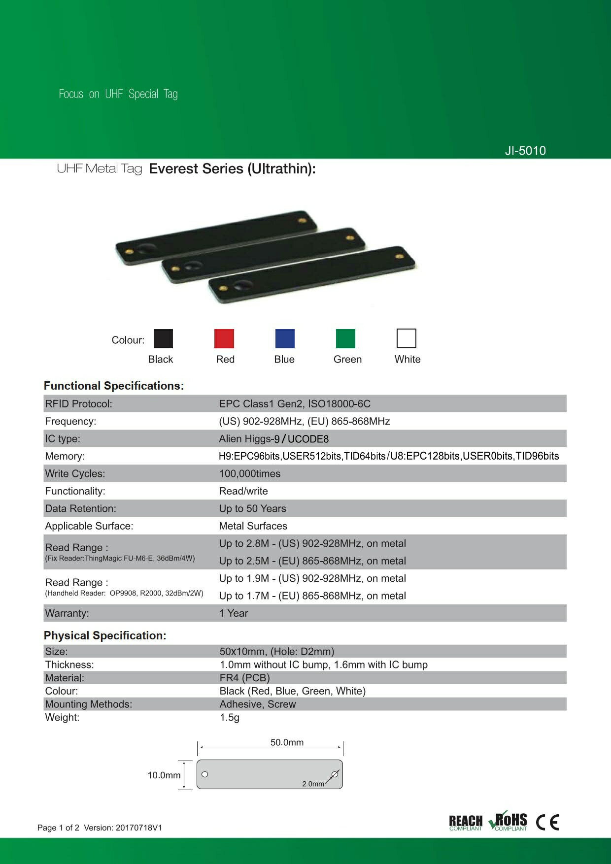 RFID ��°�б�������JI-5010�ۡ�Alien Higgs-9(΢�̥ơ����դ�)/UCODE8��UHF��/���ȿ���902MHz��928MHz/RFID/IC����