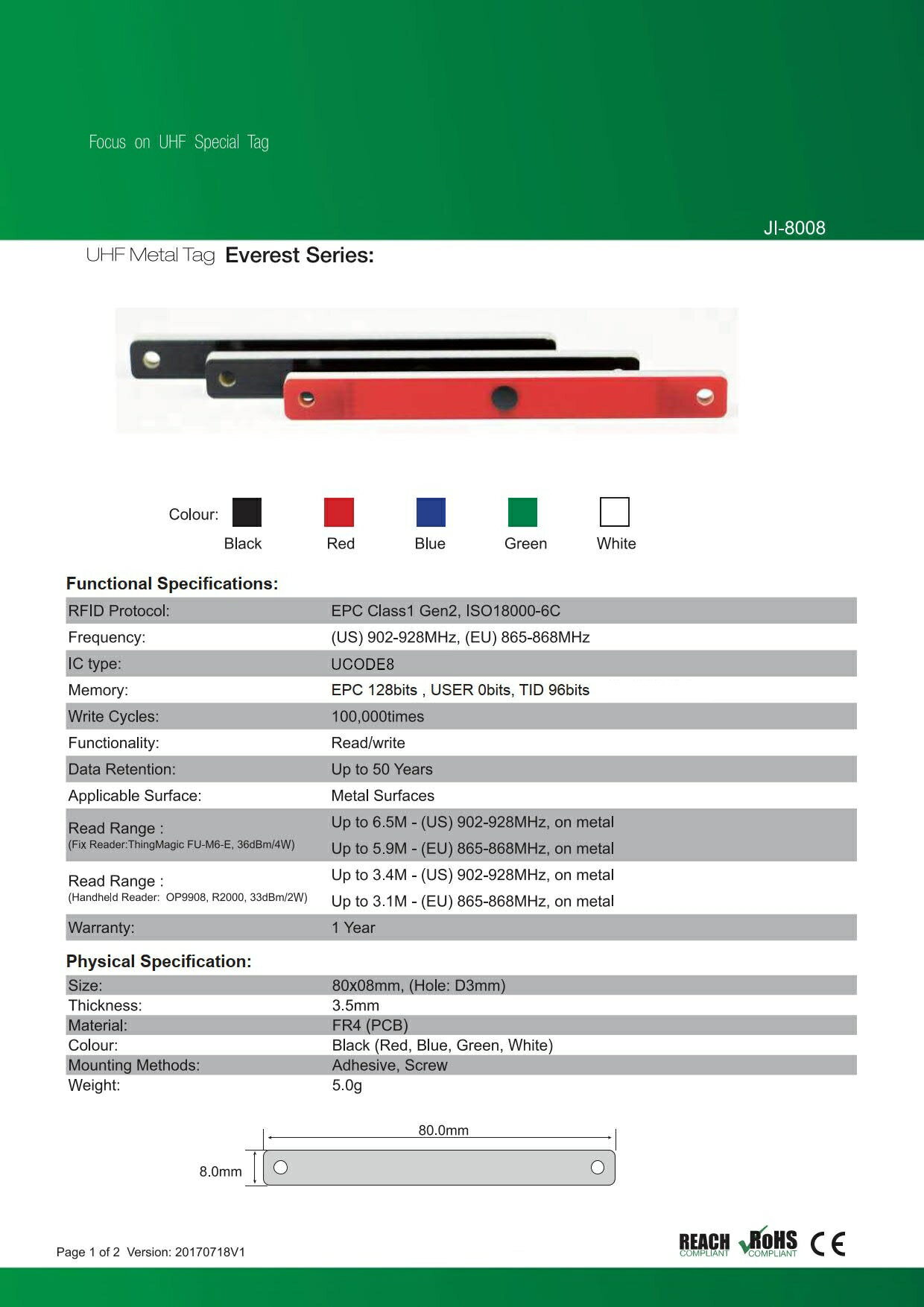 RFID ��°�б�������JI-8008�ۡ�UCODE8��UHF��/���ȿ���902MHz��928MHz/RFID/IC����/΢�̥ơ����դ�