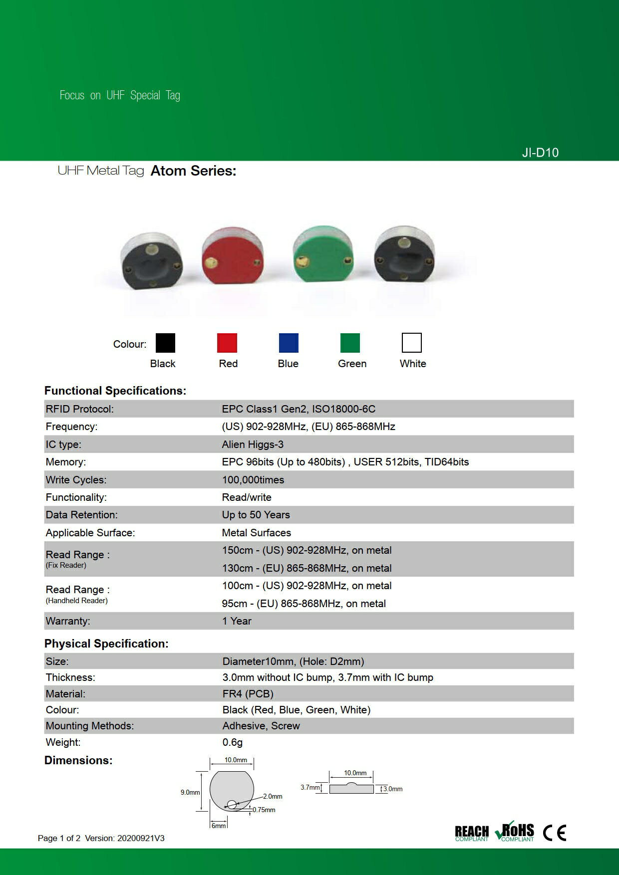 RFID 金属対応タグ【JI-D10】[Ali...の紹介画像2