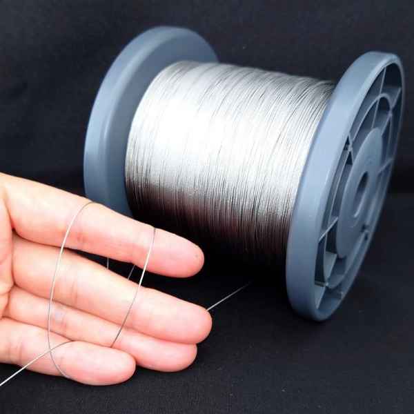 ステンレスワイヤーロープ 1m単位カット売り φ0.45mm 落下防止 DIY 園芸 農園 SUS304 7×7構成 ICタグ取り付け 2
