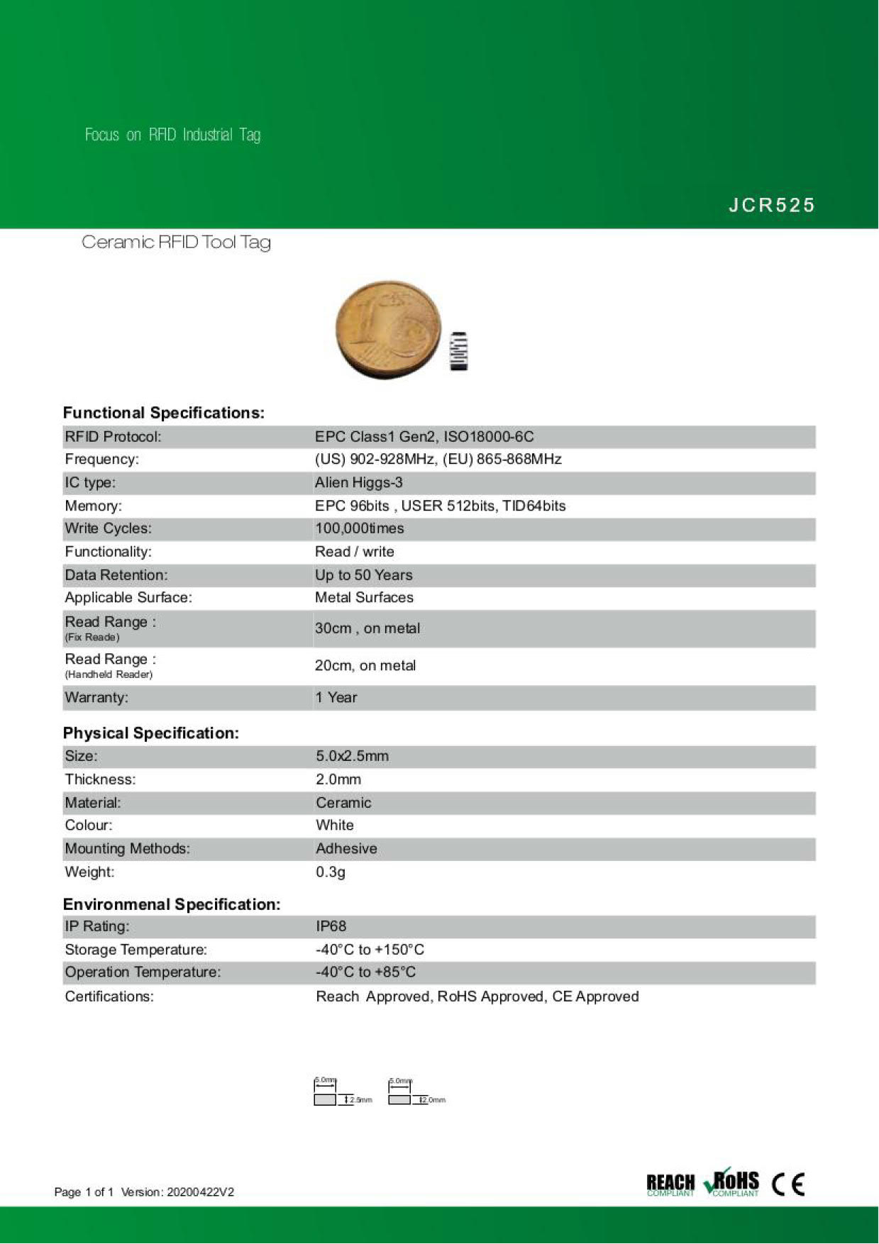 RFID 金属対応タグ【JCR525】[Ali...の紹介画像3