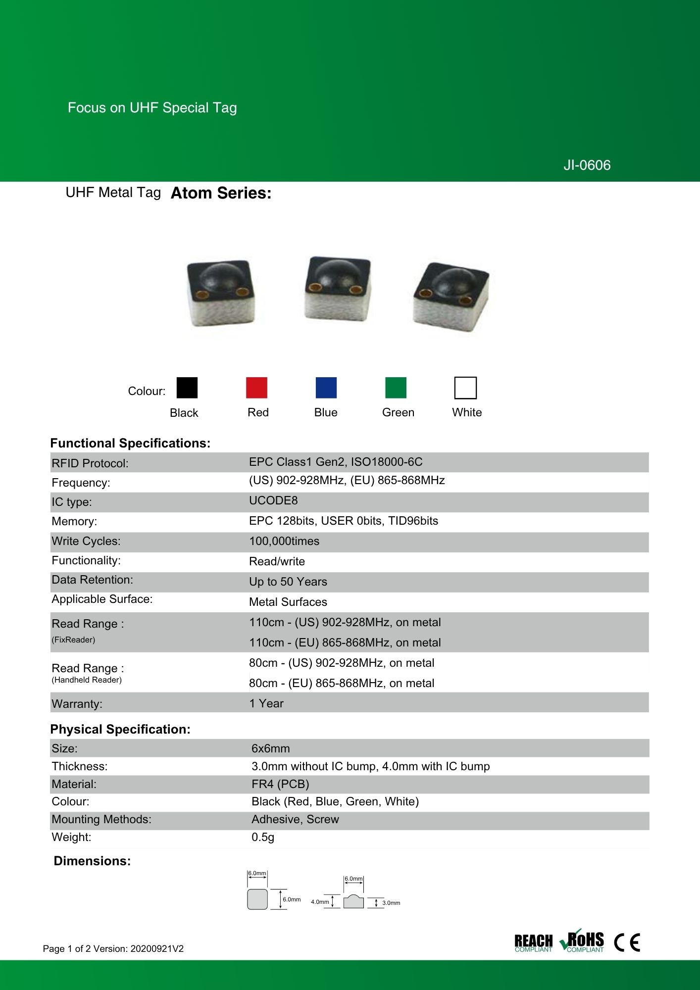 RFID ��°�б�������JI-0606�ۡ�UCODE8��UHF��/���ȿ���902MHz��928MHz/RFID/IC����