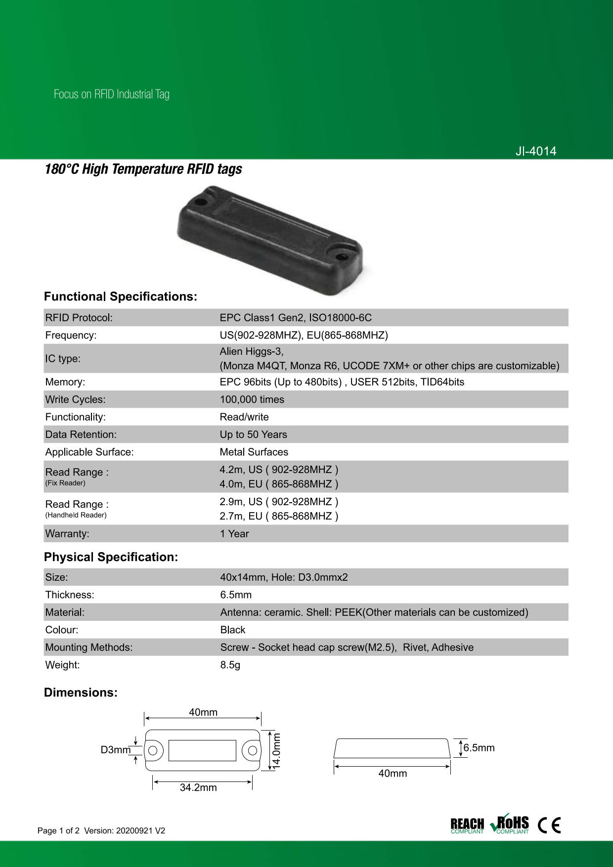 RFID ��°�б�������JI-4014�ۡ�Alien Higgs-3��UHF��/���ȿ���902MHz��928MHz/RFID/IC����/��Ǯ����/����ߥå�����ƥ�