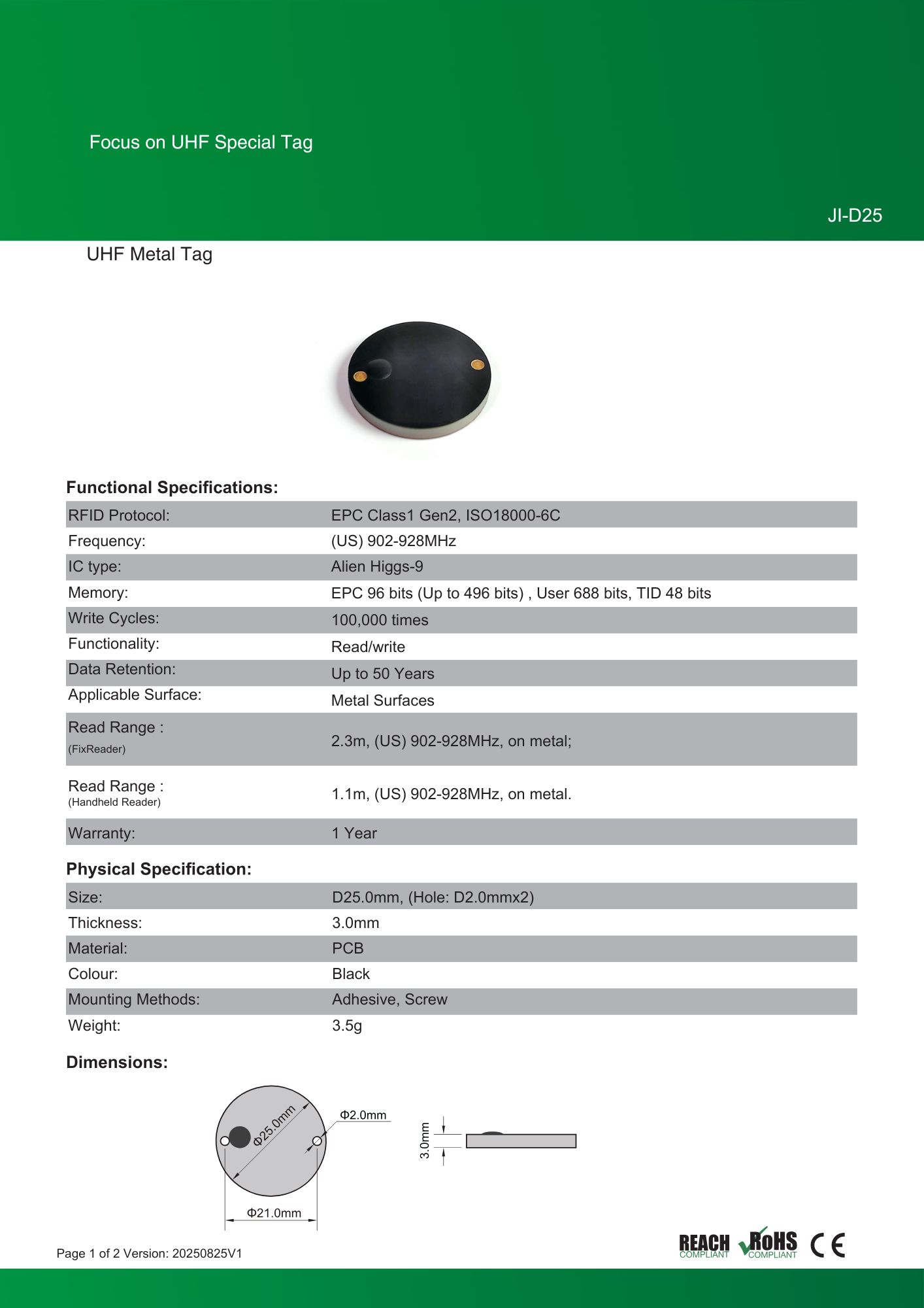 RFID ��°�б�������JI-D25�ۡ�Alien Higgs-9��UHF��/���ȿ���902MHz��928MHz/RFID/IC����/΢�̥ơ����դ�