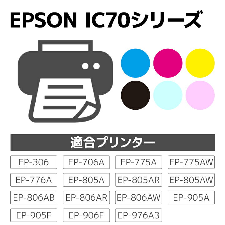 【増量】インク エプソン EPSON ICC70Lシアン対応 ジット リサイクルインク カート...