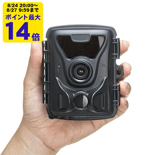 商品概要 品番CMS-SC07BKJANコード4969887783283商品仕様■カメラ種別:トレイルカメラ, セキュリティカメラ■センサー:CMOS■レンズ:F=1.6■画素数:200万画素■フォーカス:固定■インターフェース:USBカードリーダーの機能として使用■ビデオ解像度:1920x1080/30fps；1280x720/30fps；848x480/30fps; 720x480/30fps;640x480/30fps;320x240/30fps■静止画解像度:20MP:6144x3456(ソフトウェア補間);16MP:5376x3024(ソフトウェア補間);12MP:4608x2592(ソフトウェア補間);8M:3840x2160;5M:3072x1728;3M:2304*1296; 1M:1280*720;■画角（対角）:90度■動作温度範囲:-7℃〜40℃電池の動作温度範囲に依存します■マイク:モノラル■スピーカー:あり■セット内容:ACアダプター、固定用ベルト約180cm、 TypeC-AコネクタUSBケーブル(PC接続用)、壁取り付け部品セット(固定用ブラケット×1、タッピングネジ×3、コンクリートアンカー×3、六角レンチ×1)■赤外線LED数:32灯■赤外線周波数:940■赤外線フラッシュ距離:20m■人感センサー距離:20m※気温や周辺の温度状況など環境により大幅に異なります■人感センサー範囲:90度※気温や周辺の温度状況など環境により大幅に異なります■トリガー速度:0.2秒■撮影インターバル:5秒〜59秒、1〜60分■連続撮影枚数:10枚■動画撮影時間:3〜59秒、1分〜10分常時録画設定可能■撮影距離:日中/1m〜∞、夜(赤外線LED点灯時)/1.5m-20m■撮影モード:写真/動画/写真+動画■最大スタンバイ時間:最大6ヶ月※ご使用環境により大幅に異なります※常時録画モード時はACアダプタを接続してください。■防水防塵規格:IP66■画面サイズ:2.4インチ■対応記録メディア:microSD(SDXC規格対応)/最大512GBまで対応※容量128GB以上のSDカードを推奨■電源:単三電池4本電池は別途ご用意ください常時録画モードは1ファイルあたり2GBもしくは動画撮影10分で新しいファイルに切り替わります。新品の電池を4本使用したときの撮影枚数目安■写真撮影枚数：フラッシ未使用時約34,000枚　フラッシュ使用時約24,000枚■動画撮影時間：フラッシュ未使用時約390分　フラッシュ使用時100分■静止画撮影枚数：※16GBのマイクロSDを使用した場合6144*3456：4665枚5376*3024：5429枚4608*2592：6750枚3840*2160：8870枚3072*1728：12205枚2304*1296：18606枚1280*720：46233枚■動画撮影時間：※16GBのマイクロSDを使用した場合1920*1080 30fps：45分9秒1280*720 30fps：70分14秒848*480 30fps：127分8秒720*480 30fps：145分18秒640*480 30fps：154分6秒320*240 30fps：363分21秒※常時録画モード時はACアダプタを接続してください。特長●防犯や野生動物観察に適した電池で動作するセンサー内蔵カメラ。●電池だけで動作するので配線工事が不要です。ネットワークも必要ないので簡単にどこでも取り付け可能です。●従来のトレイルカメラではできなかった連続録画モードを搭載。人感センサーに反応しなくても連続で録画が可能になりました。●人感センサーを内蔵。人間や動物に反応し録画を開始、いなくなれば録画を停止し電池の消耗を防ぎます。●夜間でもはっきり見える赤外線LEDを32個搭載。※夜間はモノクロ撮影になります。●940nmの赤外線LEDを採用。夜間撮影時に赤外線の光が目立たずカメラを発見されにくい仕様です●単三電池4本で動作する小型サイズなのでカメラが目立ちません●スタンバイモードで最大6ヶ月待機出来る省電力設定●雨の中でも使用できるIP66防水設計※ACアダプタ使用時は防水効果は無くなります●タイムラプス撮影(インターバル動画撮影)が可能。●設定した時間内でのみ動作するタイマー機能を搭載●付属のACアダプタを接続すると電池切れを気にすることなく使用できます。●ACアダプタのケーブル長は3mのロングタイプです。