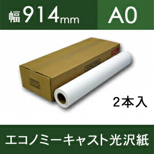 エコノミーキャスト光沢紙（紙ベース）・幅914mm（A0）×30m【2本入】【ゆうパケット対応不可】【送料無料】[FT]