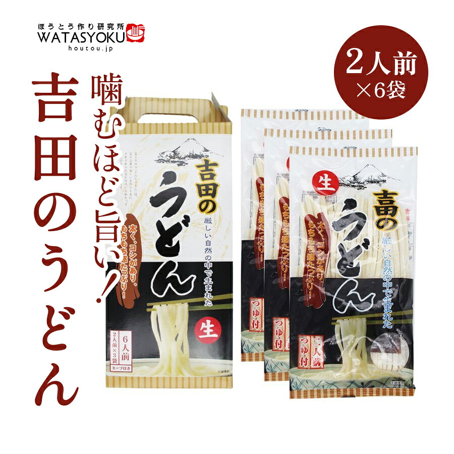 吉田のうどん 生めん 2人前×3袋 6人前 手提げ（つゆ付）894g(めん780g・つゆ114g) ...