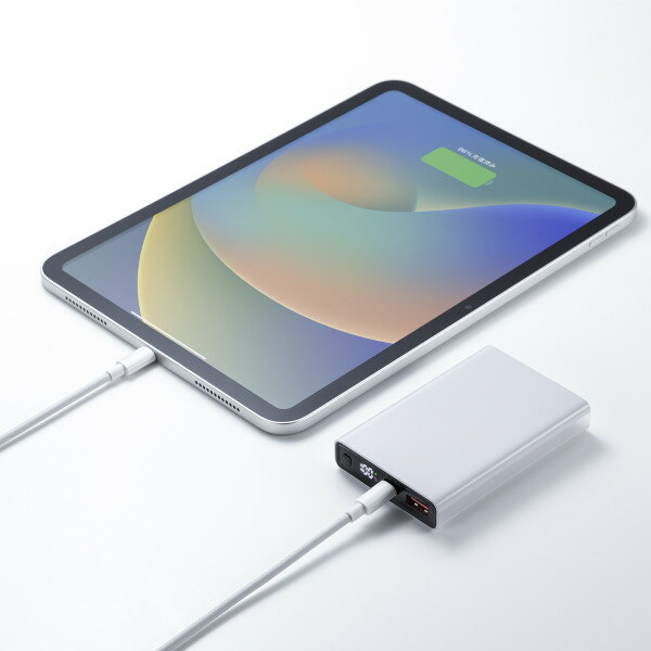 モバイルバッテリー（10000mAh・PD20W・ホワイト）[SAN]