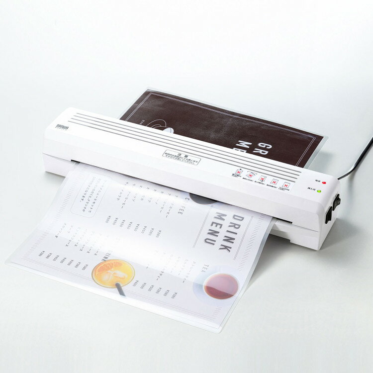 A3ラミネーター（2本ローラー） 2本ローラーできれいな仕上がり　スイッチを入れるだけの簡単操作【LM-A3R2】サンワサプライ [SAN]