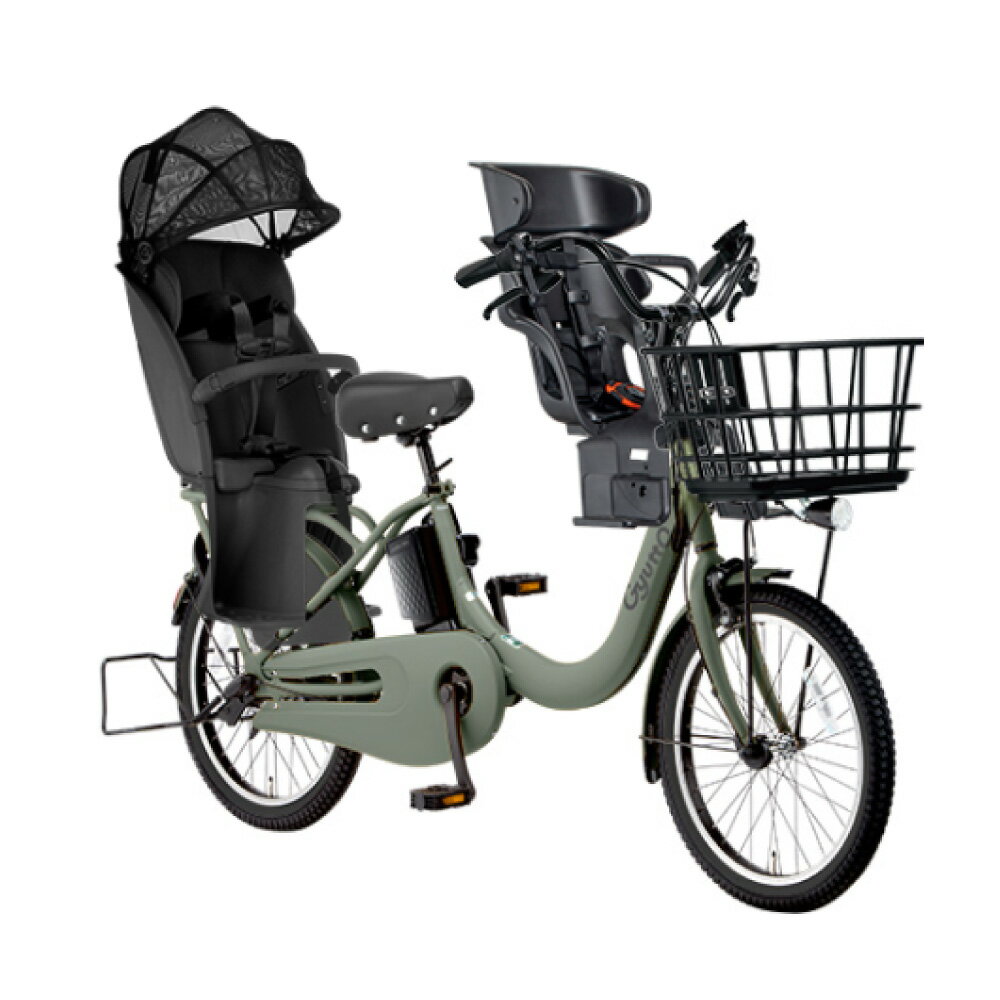 【最大P9倍&14日20時〜先着★スタート！2,226円クーポン】 【特価】 【セット販売】電動自転車 電動アシスト自転車 パナソニック Panasonic ギュット・クルームR・DX FRD034 20インチ 2025 Gyutto 3人乗り (NCD510S / NCD512S) 3