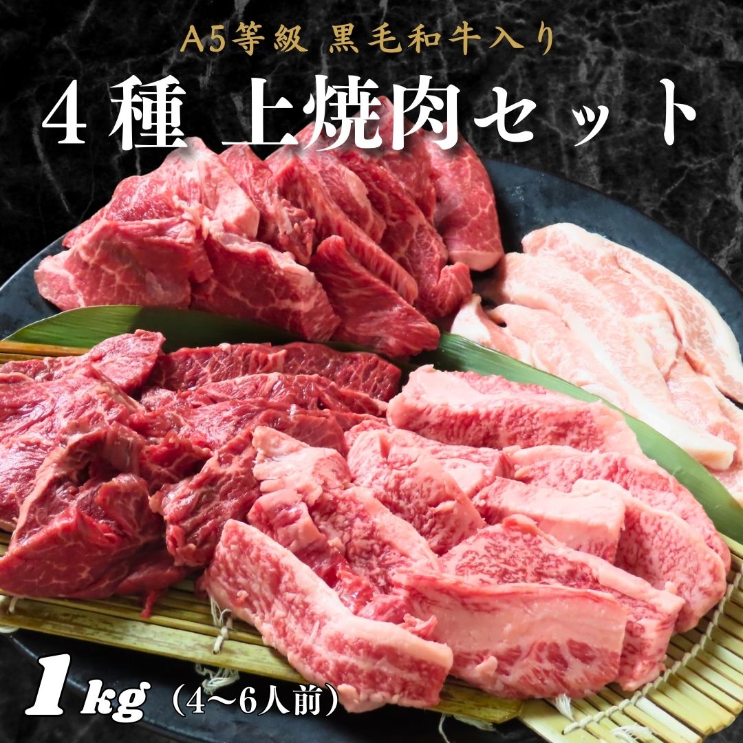 【A5等級 黒毛和牛 入り 上焼肉4種セット 1kg】本日の A5 黒毛和牛 牛カルビ 牛ハラミ 豚トロ 焼肉セット お肉 焼き肉ギフト お肉ギフト 焼肉ギフト ギフト 焼肉 食べ比べ お肉セット 焼き肉セット 焼き肉 肉 詰め合わせ お祝い A5 肉 食べ比べ