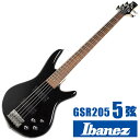 ベース Ibanez GSR205 BK 5弦 アイバニーズ エレキベース ブラック コンパクトボディ ・(お届け内容) ・ ベースケース ・ ソフトケース ・ ベース本体 ・ 木材料の個体差、照明、モニター環境で、画像と実物の色が多少異なって見える場合があります。 ■ エレキベース本体　Electric Bass Ibanez GIO ： 高い品質基準で世界のトッププレイヤーが愛用する信頼のブランド「アイバニーズ」確かな作りで安心です。 ■ 基本情報 ■ 5弦ベース (5-string bass) ■ スケール ： 864ミリ ■ フレット22フレット ■ ピックアップ(フロント) ： Dynamix H neck pickup Passive ■ ピックアップ(リア) ： Dynamix H bridge pickup Passive ■ Phat II EQ イコライザー搭載 ■ 特徴 ■ コンパクトなボディで軽く、ラクに演奏を楽しめる ・ 女性の方や小柄な方は勿論、身体の負担を少なくラクに演奏を楽しみたい方にぴったりです。 ■ パワフルな重低音で演奏を楽しめる ・ パワーのあるピックアップ(マイク)が2箇所。硬い音と柔らかい音を拾い、両方の音のバランスを調整する事で、ジャンルを選ばない幅広い音色で演奏できます。 ・ ベースらしい重低音を響かせる「Phat II EQ イコライザー」を搭載。さらにパワフルな音を響かせます。 ■ 演奏中に手が触れる部分、弦を支えるパーツなど丁寧に仕上げる事で、初心者でも弾きやすく、安心して演奏を楽しめます。 ■ カラー ・ BK ブラック (黒) 艶有り(グロス)仕上げ ベース Ibanez GSR205 BK 5弦 アイバニーズ エレキベース ブラック コンパクトボディ ■ 補足説明 ■ どなたでも楽しめます。 ・大人(男性、女性)、子供（男子、女子）学生（小学生、中学生、高校生、大学生）小さなお子様(男の子、女の子) ■ 様々なプレイスタイルで楽しめます。 ・弾き語り、アンサンブル、バンド演奏、歌の伴奏、ソロベースを楽しめます。指弾き(フィンガーピッキング)、ピック弾き、スラップ(チョッパー) ■ 多様な音楽ジャンルで楽しめます。 ・ボサノバ、フラメンコ、タンゴ、ラテンをはじめ、J-POP（Jポップ）、ロック、ブルース、フォークソング、カントリー、ラグタイム、ジャズはもちろん、演歌、童謡、民族音楽、ハワイアン、フラ(フラダンス)の演奏、メタルやヒップホップ、ブラックミュージック、サンプリングにも多用されています。 ■ 楽しみ方はいろいろ！ ・趣味として余暇を楽しむのはもちろん、学校の音楽の授業、ギター教室、ギタースクール、カルチャースクールのレッスン、発表会。部活（軽音）、アマチュアバンド(バンド演奏)、路上でのストリート演奏、文化祭や学園祭などのイベント。・休日のアウトドア（キャンプ、お花見など野外での演奏）結婚式や二次会、忘年会、新年会の余興・老後に指先を使う事でボケ防止に役立つ事から、老人ホームなどで演奏を楽しむご高齢の方が多くなっています。・自宅録音や、自分の演奏を「歌ってみた」「弾いてみた」でYouTubeなどの動画サイトへ投稿する楽しみ方も増えています。 ■ お好みの1本をお選び下さい。 ・「カワイイ！可愛かった！」「カッコイイ！」など、ご購入者様からの声。ベースは見た目も大事です！ ■ 当店のベース 初心者セット、かわいいギター小物など、ギフトにも好評です。楽器関連アイテムのプレゼントはいかですか？ ・母の日、父の日、敬老の日（親、祖父、祖母へ）、誕生日（夫、嫁へ、息子、娘へ、孫へバースデープレゼント）、バレンタインデーやホワイトデー、クリスマスのクリスマスプレゼント（家族へのクリプレ）など、定番のギフトイベントこそ、初心者モデルのビギナーセットなど、気の利いたプレゼントを贈ってみませんか。また、入学祝い、卒業祝い、成人式や就職、引っ越しなど、新生活の贈り物として、いかがでしょうか。(ギフト包装には対応しておりません。ご了承いただきますようお願い申し上げます。) ■ 送料無料でお届けします(こちらの商品は運賃など運送会社との契約諸事情により、沖縄県は配送対象外となります)ベース Ibanez GSR205 BK 5弦 アイバニーズ エレキベース ブラック コンパクトボディ コンパクトで扱いやすい5弦、パワフルな重低音で演奏を楽しめる