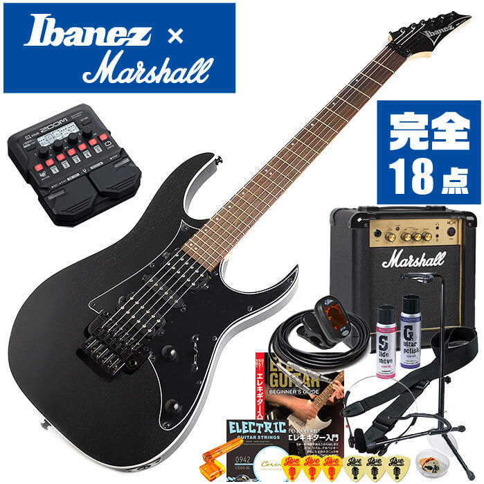 エレキギター 初心者セット Ibanez RG350ZB WK 入門 (ズーム エフェクター マーシャル 18点) アイバニーズ