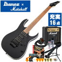 エレキギター 初心者セット Ibanez RG370ZB WK 入門 (マーシャル 16点) アイバニーズ ウィザードブラック