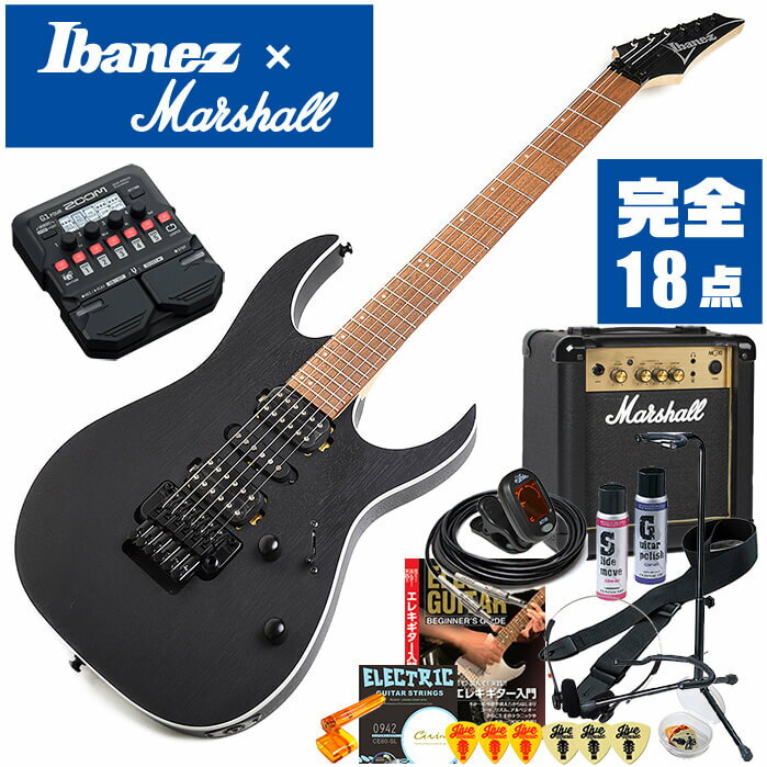 エレキギター 初心者セット Ibanez RG370ZB WK 入門 (ズーム エフェクター マーシャル 18点) アイバニーズ