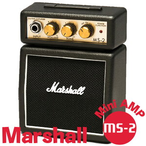 ギターアンプ マーシャル 【電池駆動 ミニアンプ】Marshall MS-2 Black Battery Mini Amp