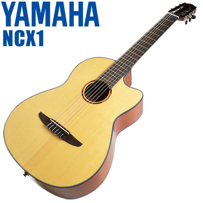 クラシックギター YAMAHA NCX1 ヤマハ エレガット ・(お届け内容) ・ギターケース (バッグ) ・ソフトケース ・ギター本体 ・木材料の個体差、照明、モニター環境で、画像と実物の色が多少異なって見える場合があります。 ■ ギター本体 Classic Guitar YAMAHAは、厳選された木材料を使って、伝統的な工法で丁寧に作られているから「弾きやすく」て「音が良い」。弾きやすいから続けられる。音が良いから演奏が楽しい。 ■ サイズ ■ 標準(4/4)サイズ ・ スケール (弦長) : 650mm ・ 胴厚：94mm-100mm ・ 全長：990mm ・ ナット幅 : 52mm ・ 19フレット ■ スペック ■ 表板 ： シトカスプルース単板 ■ 側/裏板 ： ナトー材orオクメ材 ■ ネック/指板 ： ナトー材/ウォルナット材 ■ ピックアップシステム ： System73(パワードピックアップシステム・チューナー付） ・Master Vol、Bass Vol、Treble Vol、3-band EQ、Tuner ■ ヤマハ エレガット NCXモデル ■ 伝統的なクラシックギターのデザイン、スタイルを踏襲。クラシックギターの指板幅に、弾きやすい低めの弦高設定を採用。演奏性を高めて幅広い音楽ジャンル・演奏スタイルに対応しています。 ■ 確かな作り。音が良くて弾きやすい ■ 表板にはスプルース材を使用。すっきりとした音色は癖がなく、歌声にもマッチします。単板を使用しているので、響きが格段に良くなります。 ■ 演奏中に手や指が触れる部分や弦を支えるパーツなど、丁寧に仕上げる事でとても弾きやすくなります。 ■ アンプから音を出せるエレガットモデル ・アンプがあれば、接続する事で生音とはまた違ったクリアで透明感のあるエレアコサウンドを楽しめます。 クラシックギター YAMAHA NCX1 ヤマハ エレガット ■ 補足説明 ■ どなたでも楽しめます。 ・大人(男性、女性)、子供（男子、女子）学生（小学生、中学生、高校生、大学生）小さなお子様(男の子、女の子) ■ 様々なプレイスタイルで楽しめます。 ・弾き語り、アンサンブル、バンド演奏、歌の伴奏、ソロギター(ギターソロ)を楽しめます。クラシックギターでは一般的な奏法の他、ストローク、アルペジオ、指弾き(フィンガーピッキング)、ピック弾きでの演奏も行われる事があります。 ■ 多様な音楽ジャンルで楽しめます。 ・クラシック、ボサノバ、フラメンコ、タンゴ、ラテンをはじめ、J-POP（Jポップ）、ロック、ブルース、フォークソング、カントリー、ラグタイム、ジャズはもちろん、演歌、童謡、民族音楽、ハワイアン、フラ(フラダンス)の演奏、メタルやヒップホップ、ブラックミュージックの味付け、サンプリングにも多用されています。 ■ 楽しみ方はいろいろ！ ・趣味として余暇を楽しむのはもちろん、学校の音楽の授業、ギター教室、ギタースクール、カルチャースクールのレッスン、発表会。部活（軽音）、アマチュアバンド(バンド演奏)、路上でのストリート演奏、文化祭や学園祭などのイベント。・休日のアウトドア（キャンプ、お花見など野外での演奏）結婚式や二次会、忘年会、新年会の余興・老後に指先を使う事でボケ防止に役立つ事から、老人ホームなどで演奏を楽しむご高齢の方が多くなっています。・自宅録音や、自分の演奏を「歌ってみた」「弾いてみた」でYouTubeなどの動画サイトへ投稿する楽しみ方も増えています。 ■ ギターの呼称 ・クラシックギター(Classic Guitar、Classical guitar、スパニッシュ・ギター、ナイロンギター、ガットギター、クラギとも呼ばれます)や、フォークギターなど、生ギターを総称してアコースティックギターと呼ばれますが、一般的には、フォークギターを指してアコースティックギター(アコギ)と呼ぶ事が多いです。 ■ お好みの1本をお選び下さい。 ・「カワイイ！可愛かった！」「カッコイイ！」など、ご購入者様からの声。ギターは見た目も大事です！ ■ 当店のギター 初心者セット、かわいいギター小物など、ギフトにも好評です。楽器関連アイテムのプレゼントはいかですか？ ・母の日、父の日、敬老の日（親、祖父、祖母へ）、誕生日（夫、嫁へ、息子、娘へ、孫へバースデープレゼント）、バレンタインデーやホワイトデー、クリスマスのクリスマスプレゼント（家族へのクリプレ）など、定番のギフトイベントこそ、初心者モデルのビギナーセットなど、気の利いたプレゼントを贈ってみませんか。また、入学祝い、卒業祝い、成人式や就職、引っ越しなど、新生活の贈り物として、いかがでしょうか。(ギフト包装には対応しておりません。ご了承いただきますようお願い申し上げます。) ■ 送料無料でお届けします(こちらの商品は運賃など運送会社との契約諸事情により、沖縄県は配送対象外となります)クラシックギター YAMAHA NCX1 ヤマハ エレガット 柔らかな弾き心地、優しい音色。確かな作りで安心のヤマハ