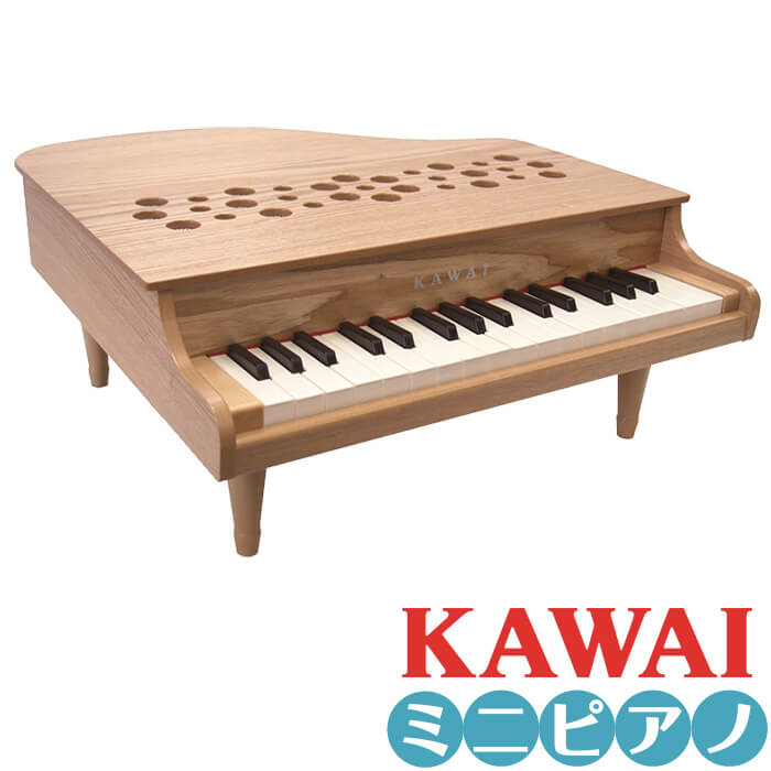 カワイ ミニピアノ KAWAI P-32 1164 ナチュラル (子供用 ミニ鍵盤 ピアノ 玩具 おもちゃ) ■ ミニピアノ ■ メーカー ： KAWAI (カワイ) ■ 型番 ： P-32 (1164 ナチュラルカラー) ■ 鍵盤数 ： 32鍵 (F5〜C8) ■ 音程精度 ： 基準ピッチA=442Hz。各音は基準音-10セントから+20セントに入るように調律。 ■ 材質 ： 本体 ： 木材、鍵盤 ： PS樹脂、脚 ： PP樹脂、音源 ： アルミパイプ ■ サイズ ： 425×450×185mm （脚付き状態） ■ 重量 ： 2.8kg ■ 付属品 ： 脚4本 ■ 対象年齢 ： 3才以上 (トイピアノ) ■ 日本製 (Made In Japan) ■ ギフトラッピングは非対応となります。 ■ 特徴 ■ はじめだからこそ正確な音程を体で覚え、楽しんでいただくために正確な音程精度を追及しました。音程は、半永久的に狂うことはありません。音源はアルミパイプで、地球にも耳にも優しい自然でクリアな音です。 ■ 小さなお子さまにもより音が出しやすいように、新開発の鍵盤アクション機構を搭載しました。弱打が出やすくなり、演奏表現の幅が広がります。また、連打性も向上しました。 ■ 強度をアップした鍵盤を採用し、お子さまのイタズラにも破損しにくくなりました。付属の脚はデザインも変わって、ピアノが倒れにくい4本になりました。 ■ 屋根の放音孔（音の出る丸い穴）のデザインを一新。低音から高音まで、音の抜けもバランスよくなりました。 ■ カラー ■ ナチュラル (1164 木目) ■ ブランド ■ 日本が誇るKAWAIブランド (河合楽器製作所) ■ 90 年の歴史を重ねた「KAWAI」は国内外のピアニストに愛されています。選ばれるブランドをめざして、さらに挑戦を続けています。 ■ 送料無料でお届けします。 ・こちらの商品は運賃など運送会社との契約諸事情により、沖縄県は配送対象外となります。 カワイ ミニピアノ KAWAI P-32 1164 ナチュラル (子供用 ミニ鍵盤 ピアノ 玩具 おもちゃ) ■ 補足説明 ■ 子供向けピアノですが、どなたでも楽しめます。 ・大人(男性、女性)、子供（男子、女子）学生（小学生、中学生、高校生、大学生）小さなお子様(男の子、女の子) ■ 多様な音楽ジャンルで楽しめます。 ・クラシック、ボサノバ、フラメンコ、タンゴ、ラテンをはじめ、J-POP（Jポップ）、ロック、ブルース、フォークソング、カントリー、ラグタイム、ジャズはもちろん、演歌、童謡、民族音楽、ハワイアン、フラ(フラダンス)の演奏、メタルやヒップホップ、ブラックミュージックの味付け、サンプリングにも使われる事もあります。 ■ 楽しみ方はいろいろ！ ・趣味として余暇を楽しむのはもちろん、休日のアウトドア（キャンプ、お花見など野外での演奏）結婚式や二次会、忘年会、新年会の余興・老後に指先を使う事でボケ防止に役立つ事から、老人ホームなどで演奏を楽しむご高齢の方が多くなっています。・自宅録音や、自分の演奏を「歌ってみた」「演奏してみた」でYouTubeなどの動画サイトやSNSへ投稿する楽しみ方も増えています。 ■ 新しい生活様式の中でも趣味が広がります。 ・お家時間に家で楽しめるインドアの趣味として一人でも気軽に楽しめる鍵盤楽器を始める方が増えています。おうち時間、お一人様の暇つぶしのつもりで始めたけれど「楽器の響きに癒されて夢中になっている」など声を多く頂いております。 ■ 当店のミニピアノや、かわいい小物など、ギフトにも好評です。楽器関連アイテムのプレゼントはいかですか？ ・母の日、父の日、敬老の日（親、祖父、祖母へ）、誕生日（夫、嫁へ、息子、娘へ、孫へバースデープレゼント）、バレンタインデーやホワイトデー、クリスマスのクリスマスプレゼント（家族へのクリプレ）など、定番のギフトイベントこそ、初心者モデルのビギナーセットなど、気の利いたプレゼントを贈ってみませんか。また、入学祝い、卒業祝い、成人式や就職、引っ越しなど、新生活の贈り物として、いかがでしょうか。カワイ ミニピアノ KAWAI P-32 1164 ナチュラル (子供用 ミニ鍵盤 ピアノ 玩具 おもちゃ) 子供でも弾きやすい鍵盤と正確な音程はさすがカワイのトイピアノ