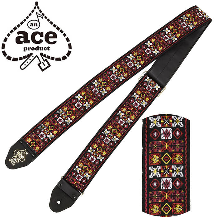 ギター ストラップ D'Andrea Ace Guitar Straps ACE-1 -X's & O's- (エレキ アコースティックギター ベース) エース...