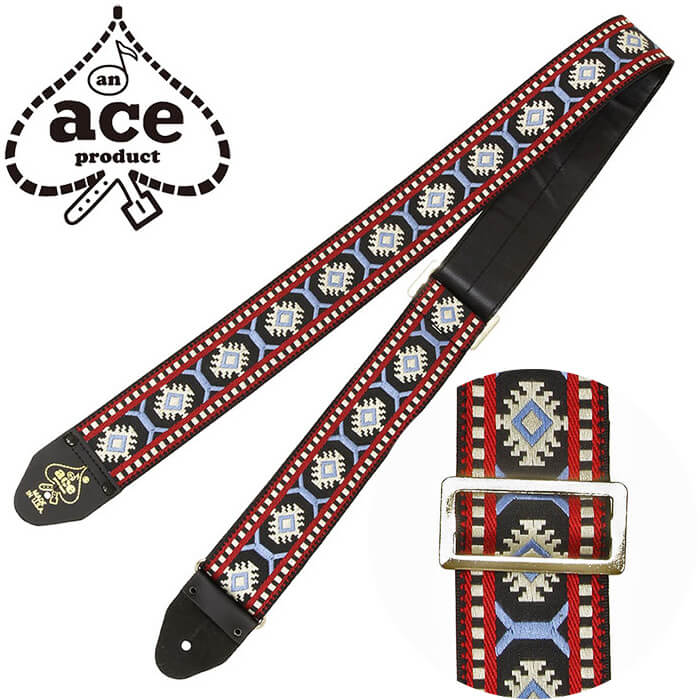 ギター ストラップ D'Andrea Ace Guitar Straps ACE-10 -Snowflake- (エレキ アコースティックギター ベース) エース ストラップ