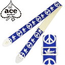 ギター ストラップ D 039 Andrea Ace Guitar Straps ACE-6 Blue -Peace-Dove- (エレキ アコースティックギター ベース) エース ストラップ