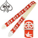 ギター ストラップ D 039 Andrea Ace Guitar Straps ACE-6 Red -Peace-Dove- (エレキ アコースティックギター ベース) エース ストラップ