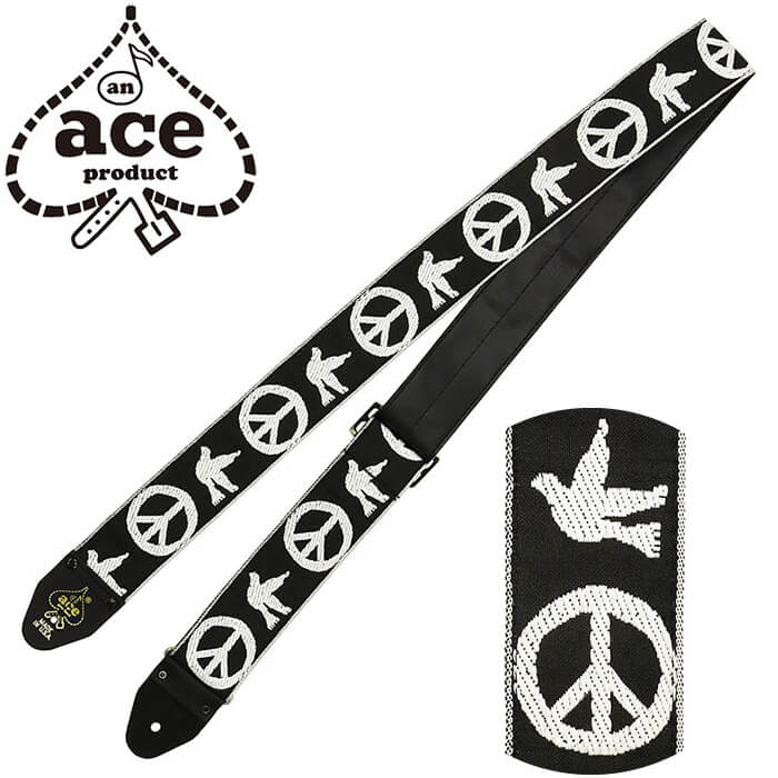 ギター ストラップ D'Andrea Ace Guitar Straps ACE-6 -Peace-Dove- (エレキ アコースティックギター ベース) エー...