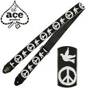 ギター ストラップ D'Andrea Ace Guitar Straps ACE-6 -Peace-Dove- (エレキ アコースティックギター ベース) エース ストラップ ■ ギターストラップ (ベース ストラップ) ■ メーカー ： D’Andrea (ダンドレア) Ace Guitar Straps (エース ギター ストラップ) ■ 型番 ：ACE-6 -Peace-Dove- ■ 材質 ： (表) 織柄の生地、(裏) ビニールレザー ■ 幅 ： 約5センチ ■ 長さ ： 約75〜129 センチ (アジャスタースライド方式) ■ アメリカ製 (Made In USA) ■ 対応する楽器 ■ エレキギター (エレクトリックギター)全般 ストラトキャスター、テレキャスター、レスポールや変形ギターなど ■ エレキベース (エレクトリックベース)全般 プレシジョンベース(プレベ)、ジャズベース(ジャズベ)や変形ベースなど ■ アコギ (アコースティックギター) ■ エレアコ (エレクトリック アコースティック) ■ アコベ (アコースティックベース) ＊)アコギなどでネック側にストラップピンがない場合、紐でヘッド部分に取り付けます(別途ご用意)。 ■ 素材 ■ 表には織柄の生地、裏にはビニールレザーを採用しています。 ・柔軟性があり、身体にフィットします。 ・裏地のビニールレザーは演奏中に楽器がズレにくい、程よい摩擦です。 ・耐久性が高く軽量です。 ■ 長さ調整 ■ スライドアジャスト方式 ・長さの調整は、スライド式のアジャスターで瞬時に行えます。演奏中の微調整も簡単です。 ■ 特徴 ■ 70年代、多くの偉大なギタリストに使用された事で有名な「エースストラップ」のリイシューモデルです。 ■ 憧れのACEストラップですが、ヴィンテージは高額。お求めやすい復刻版ACEストラップはうれしい限り。 ■ 全国送料無料！ポストに投函。手間いらずの「ネコポス」対応。 ・こちらの商品は、ポストまでお届けする「ネコポス」に対応しています。 ・宅急便と同じく、通常(1日-2日)でお届けします。 ・(日時指定)(商品代引配送)が出来ません。 ・通常料金での(宅急便配送)も可能です。ご希望の方はコメント欄に記載下さい。 ギター ストラップ D'Andrea Ace Guitar Straps ACE-6 -Peace-Dove- (エレキ アコースティックギター ベース) エース ストラップ ■ 補足説明 ■ 一般的な呼称、説明 ■ ギター用ストラップ、ベース用ストラップ、楽器用ストラップ。 ■ 一般的には、肩や首へ掛けて楽器を吊るすように使います。 ■ 立奏(立って演奏)時はもちろんですが、座奏(座って演奏)時にも使われます。 ■ クラシックギターやウクレレなど、ストラップピンが付いていない楽器には、サウンドホールにストラップのフックを掛けて、楽器の裏を這わせて首から吊るすタイプのものもあります。 ■ 様々な場所で使われています(立って演奏する際は必須です。忘れずにご用意を！) ・学校の音楽の授業、ギター教室、ギタースクール、カルチャースクールのレッスン、発表会。部活（軽音）、アマチュアバンド(バンド演奏)、路上でのストリート演奏、文化祭や学園祭などのライブイベント。 ・休日のアウトドア（キャンプ、お花見など野外での演奏）結婚式や二次会、忘年会、新年会の余興の時など、ギターケースなどに入れておくと安心です。 ・自宅練習、練習スタジオ(リハーサルスタジオ)、ライブハウス、自宅録音、自分の演奏をYouTubeなどの動画サイトへ投稿する際などにも使われます。 ■ ギターは、どなたでも楽しめます。 ・大人(男性、女性)、子供（男子、女子）学生（小学生、中学生、高校生、大学生）お子様(男の子、女の子) 性別、世代に関わらず楽しめます。 ■ 当店の楽器周辺アクセサリー、カワイイ小物など、可愛いギフトにも好評です。楽器関連アイテムのプレゼントはいかがですか？ ・母の日、父の日、敬老の日（親、祖父、祖母へ）、誕生日（夫、嫁へ、息子、娘へ、孫へバースデープレゼント）、バレンタインデーやホワイトデー、クリスマスのクリスマスプレゼント（家族へのクリプレ）など、定番のギフトイベントこそ、気の利いたかわいいプレゼントを贈ってみませんか。また、入学祝い、卒業祝い、成人式や就職、引っ越しなど、新生活の贈り物として、いかがでしょうか。 ■ 全国送料無料！ポストに投函。手間いらずの「ネコポス」対応。 ・こちらの商品は、ポストまでお届けする「ネコポス」に対応しています。 ・宅急便と同じく、通常(1日-2日)でお届けします。 ・ポスト投函のため(日時指定)(商品代引配送)が出来ません。 　ギター ストラップ D'Andrea Ace Guitar Straps ACE-6 -Peace-Dove- (エレキ アコースティックギター ベース) エース ストラップ 憧れのエースストラップがリーシュモデルとしてお手頃に復刻