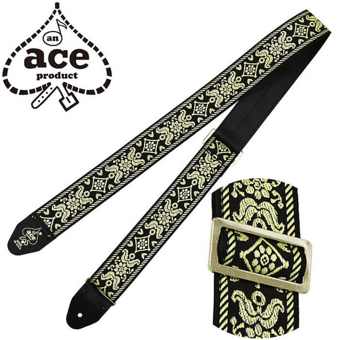 ギター ストラップ D'Andrea Ace Guitar Straps ACE-7 -Old Gold- (エレキ アコースティックギター ベース) エース …